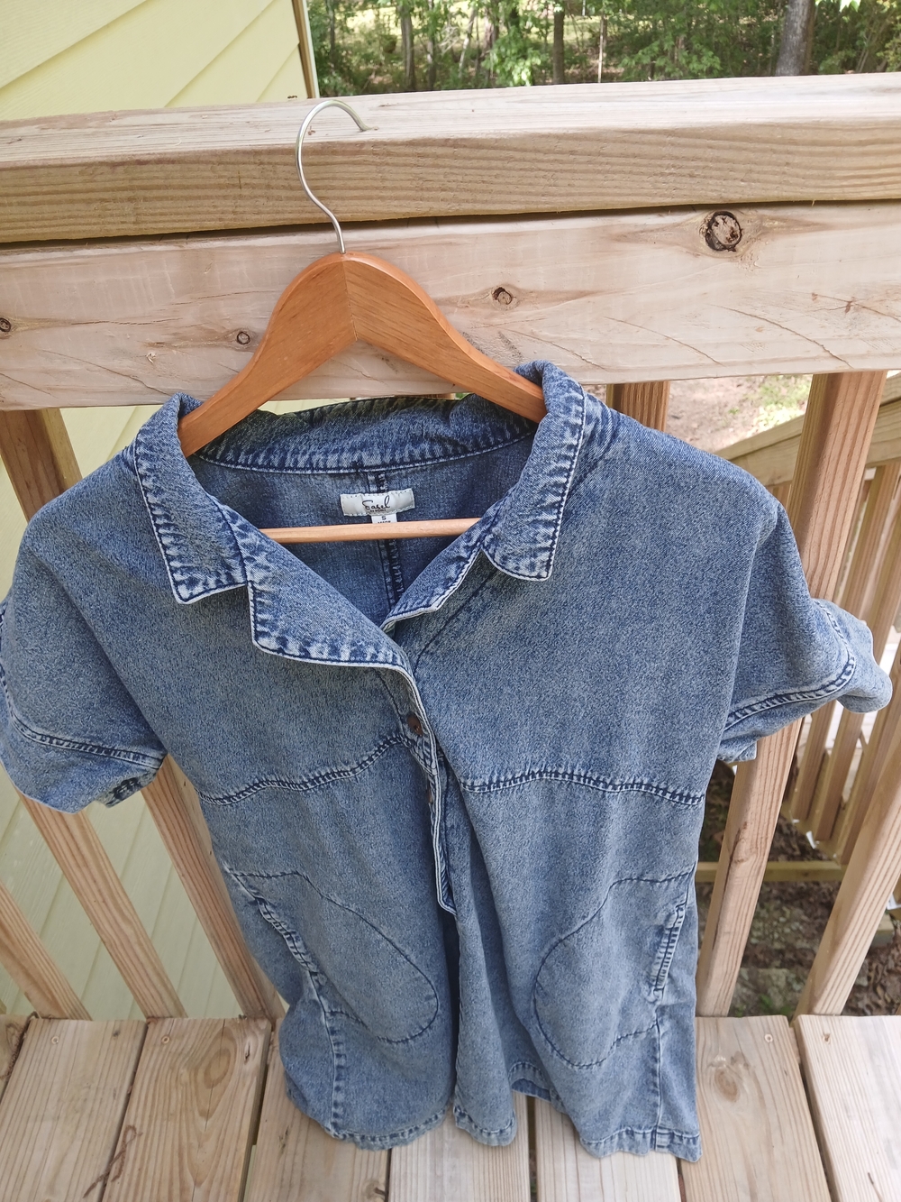 Denim Midi Dress in Light Blue